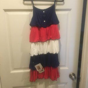 Kickee Pants Red, White, and Blue Ruffled dress SZ